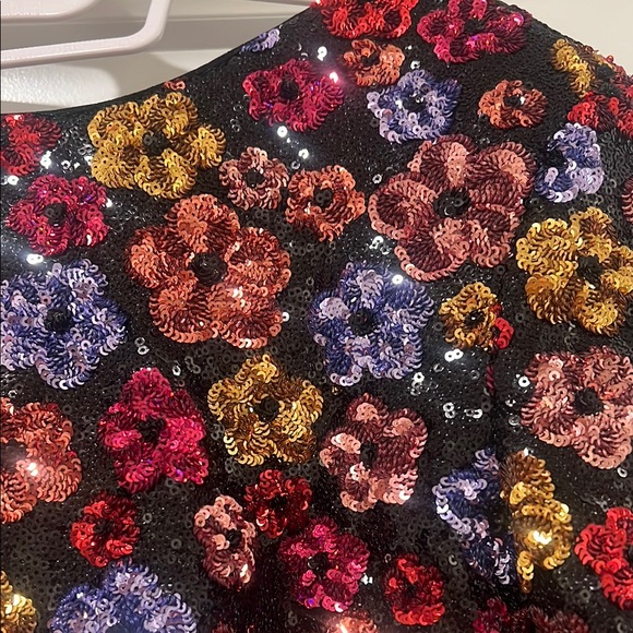 Dress the Population Floral Sequin Dress - Black, Red, Pink, Gold - Picture 8 of 9